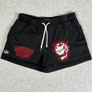 Sketchy Tank Lurking Class XS Shorts Skull Flames Black Goth Punk Grunge Wmns